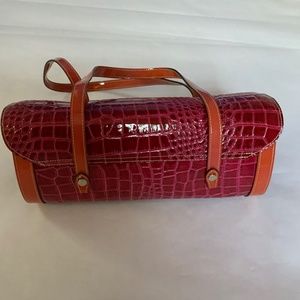 Oxone Croc Embossed Colorblock Satchel